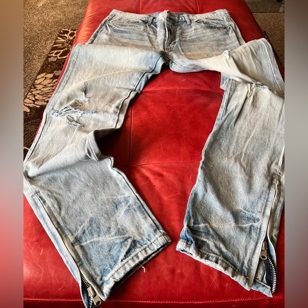 Mnml Light Blue Distressed Men's Jeans size 38